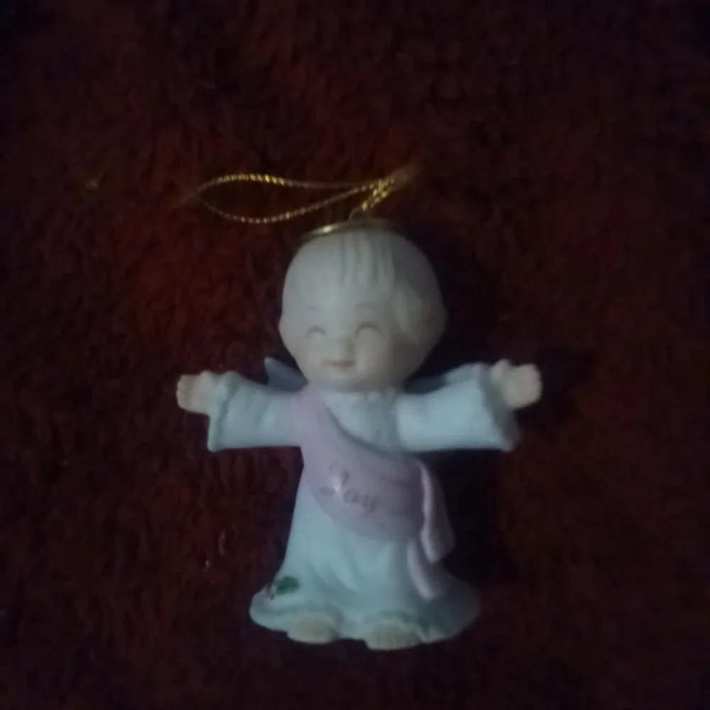 👵Looks new VINTAGE PRECIOUS MOMENTS ANGEL ORNAMENT